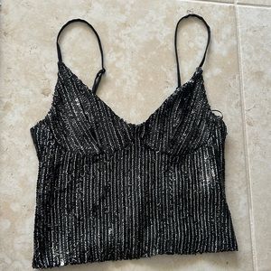Zara sequin crop top